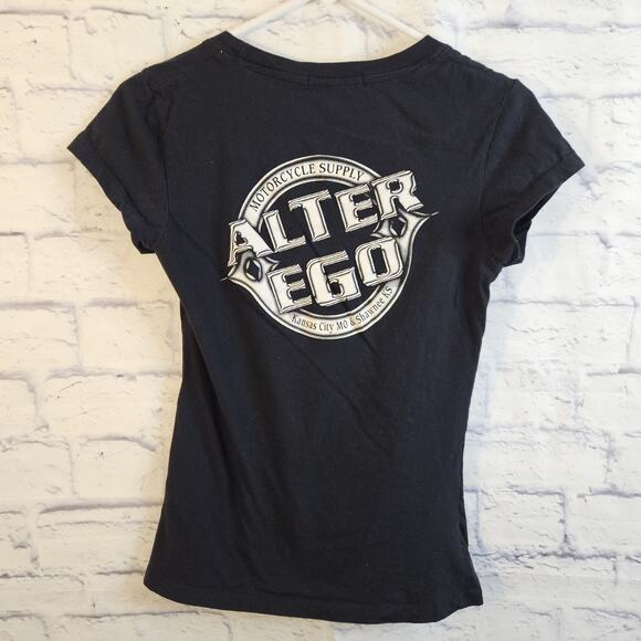 Hot Leathers All American Biker Girl Alter Ego Graphic Tee Size Large - Picture 3 of 5